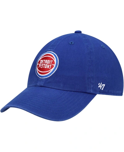 Shop 47 Brand Men's Blue Detroit Pistons Logo Clean Up Adjustable Hat