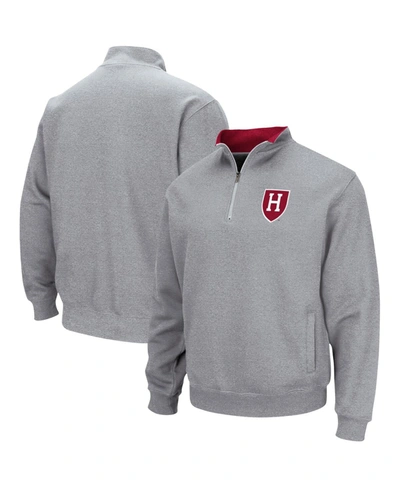 Colosseum Men's Stanford Cardinal Tortugas Logo Quarter-zip Jacket In Heathered Gray