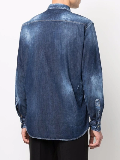 Dsquared2 Logo-print Shirt In Blau