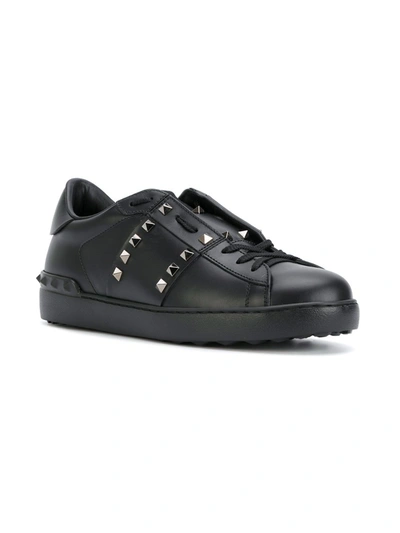 Shop Valentino Rockstud Untitled Leather Sneakers