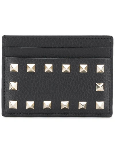 Shop Valentino Rockstud Leather Credit Card Case