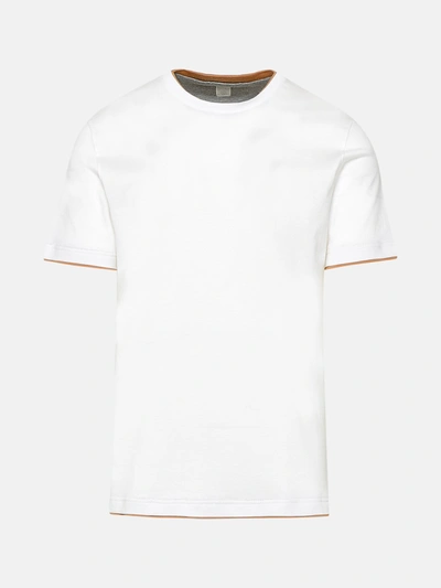 Shop Eleventy White Cotton T-shirt