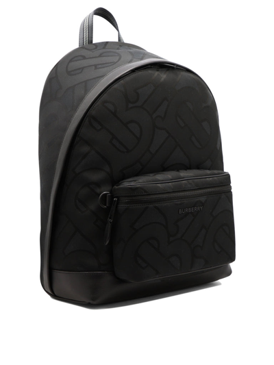Shop Burberry Monogram Zipped Backpack In Black