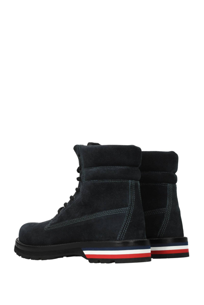 Shop Moncler Ankle Boot Suede Royal In Blue