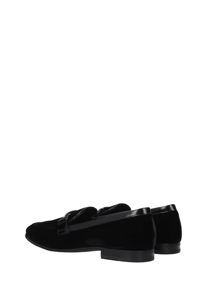 Shop Tod's Loafers Velvet In Black