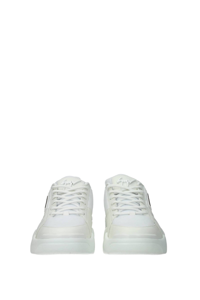 Shop Giuseppe Zanotti Sneakers Talon Fabric Chalk In White