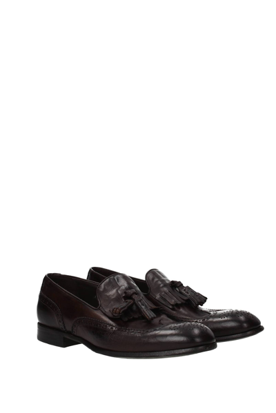 Shop Green George Loafers Leather In Brown