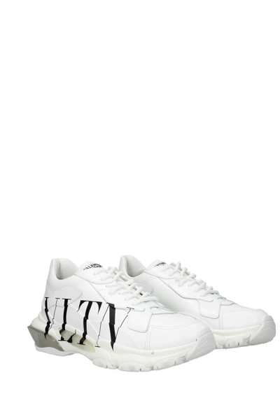 Shop Valentino Sneakers Vltn Leather In White