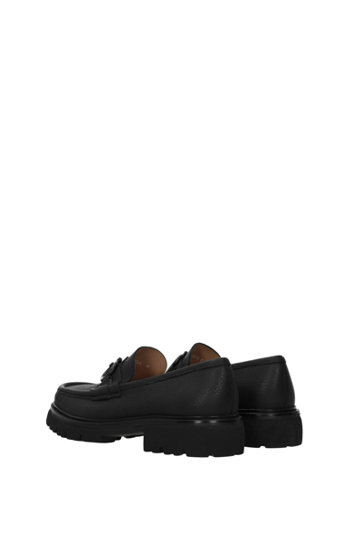 Shop Ferragamo Loafers Bleecker Leather In Black