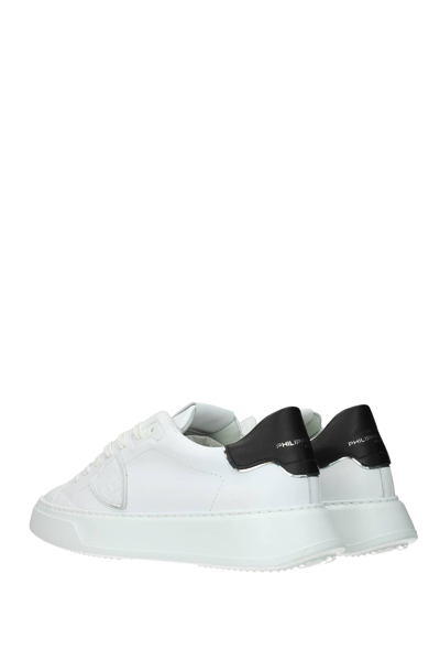 Shop Philippe Model Sneakers Temple Leather In White