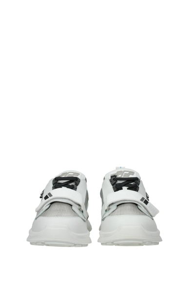Shop Prada Sneakers Leather Silver In White