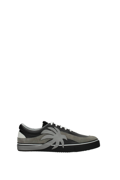 Shop Palm Angels Sneakers Vulc Palm Leather In Black