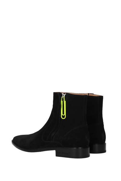 Shop Off-white Ankle Boot Suede In Black