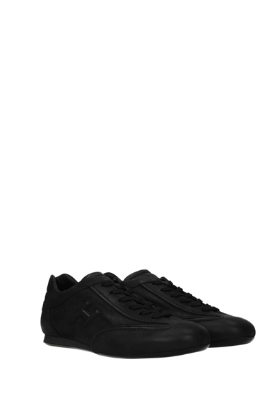 Shop Hogan Sneakers Olympia Leather In Black