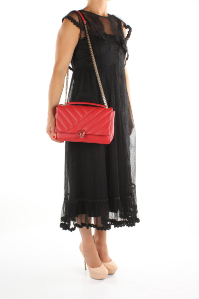 Shop Bulgari Shoulder Bags Leather In Red