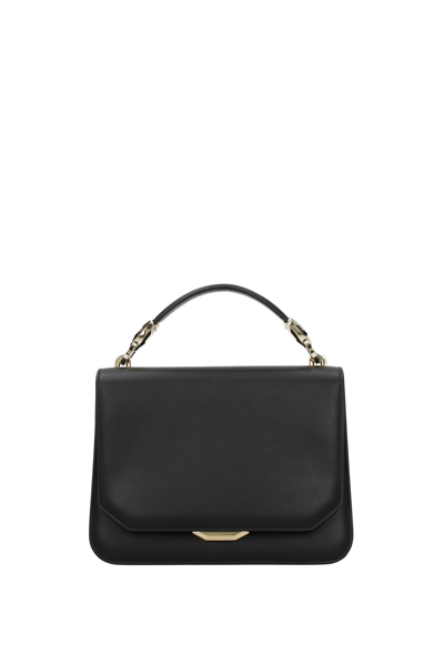 Shop Bulgari Handbags Leather In Black