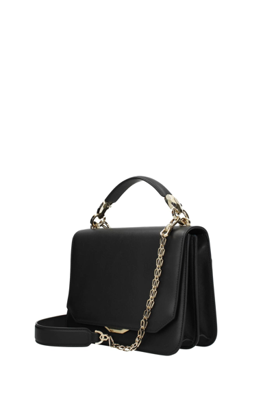 Shop Bulgari Handbags Leather In Black