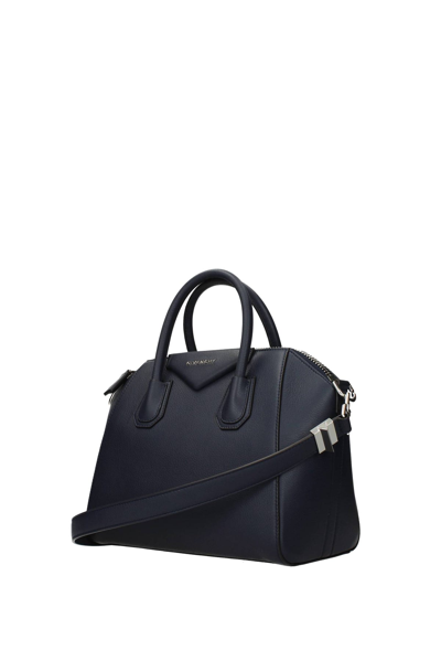 Shop Givenchy Handbags Antigona Leather Navy In Blue