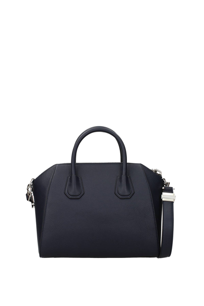Shop Givenchy Handbags Antigona Leather Navy In Blue