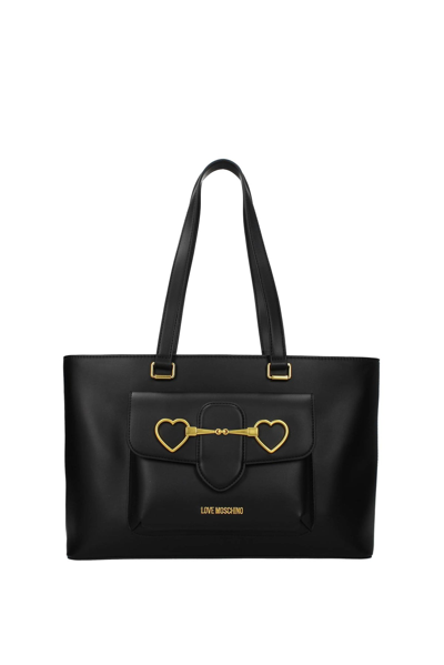 Shop Love Moschino Shoulder Bags Polyurethane Black