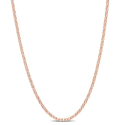 Shop Amour Rolo Chain Necklace In Rose Plated Sterling Silver In Rose Gold-tone