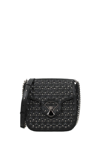 Shop Bulgari Crossbody Bag Leather In Black