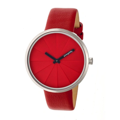 Shop Simplify The 4000 Red Dial Watch Sim4003 In Black,red,silver Tone