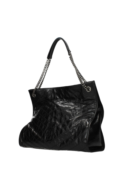 Shop Saint Laurent Shoulder Bags Niki Leather In Black