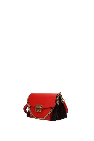 Shop Givenchy Handbags Gv3 Leather Red In Brown