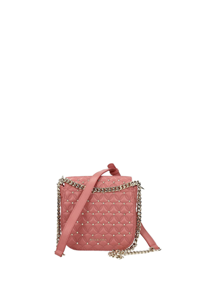 Shop Bulgari Crossbody Bag Leather In Pink