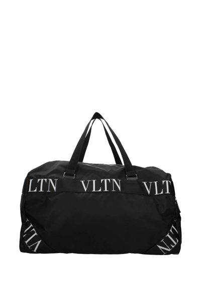 Shop Valentino Travel Bags Fabric In Black