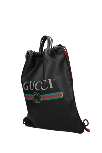 Shop Gucci Backpack And Bumbags Leather In Black
