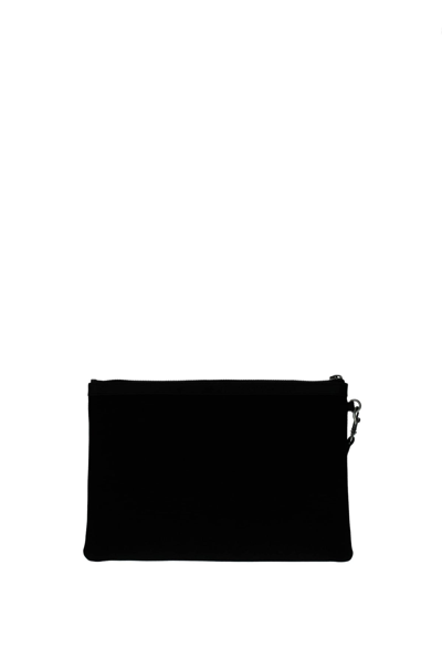 Shop Saint Laurent Clutches Rive Gauche Fabric In Black