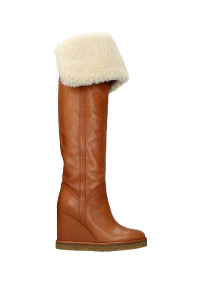 Shop Celine Boots Leather In Brown