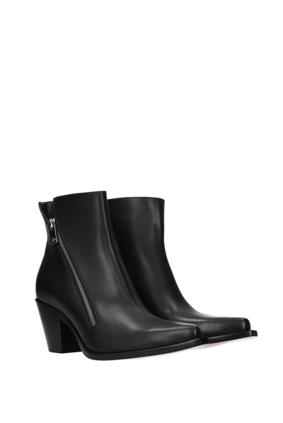 Shop Christian Louboutin Ankle Boots Santiazip Leather In Black