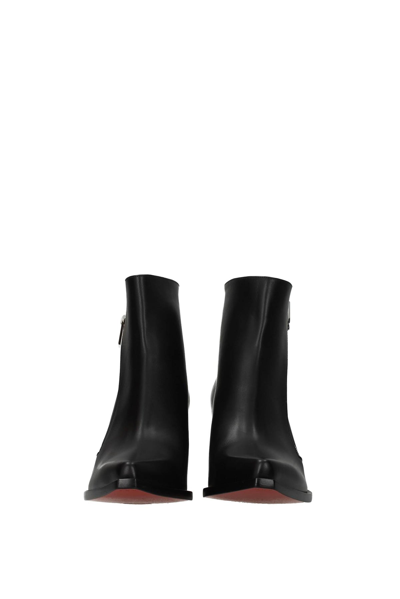 Shop Christian Louboutin Ankle Boots Santiazip Leather In Black