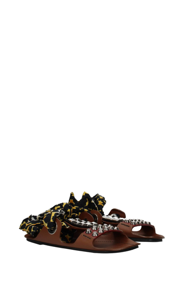 Shop Prada Slippers And Clogs Leather In Brown