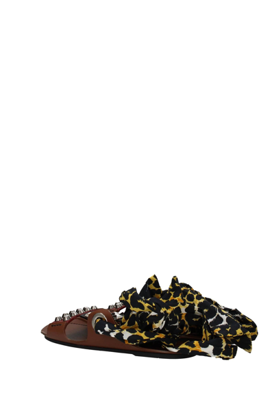 Shop Prada Slippers And Clogs Leather In Brown