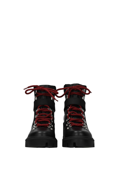Shop Moncler Ankle Boots Carol Leather In Black