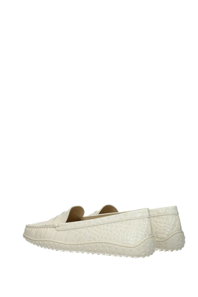 Shop Tod's Loafers Leather Mousse In White