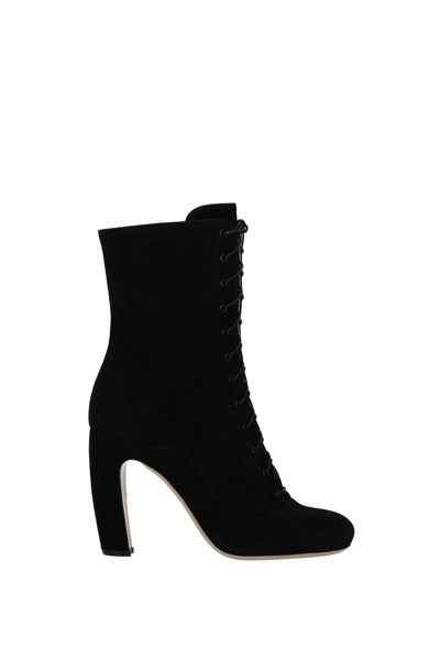 Shop Miu Miu Ankle Boots Suede In Black
