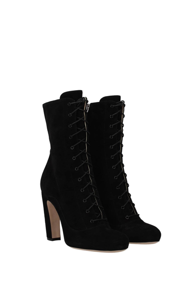 Shop Miu Miu Ankle Boots Suede In Black