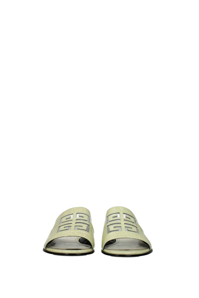 Shop Givenchy Slippers And Clogs 4g Leather Silky In Beige