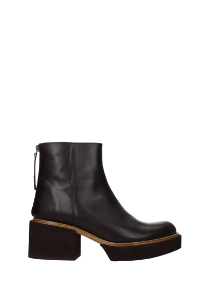 Shop Paloma Barceló Ankle Boots Leather Dark In Brown