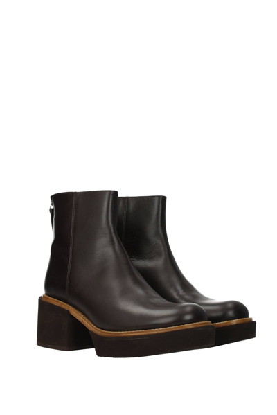 Shop Paloma Barceló Ankle Boots Leather Dark In Brown