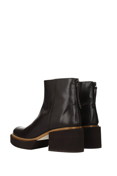 Shop Paloma Barceló Ankle Boots Leather Dark In Brown