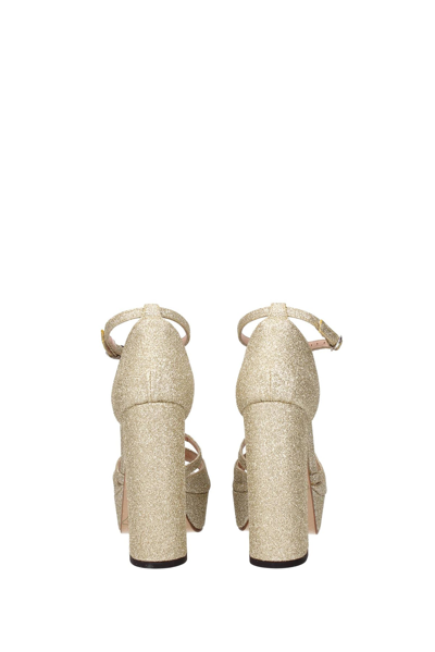 Shop Pinko Sandals Gamay Glitter In Gold