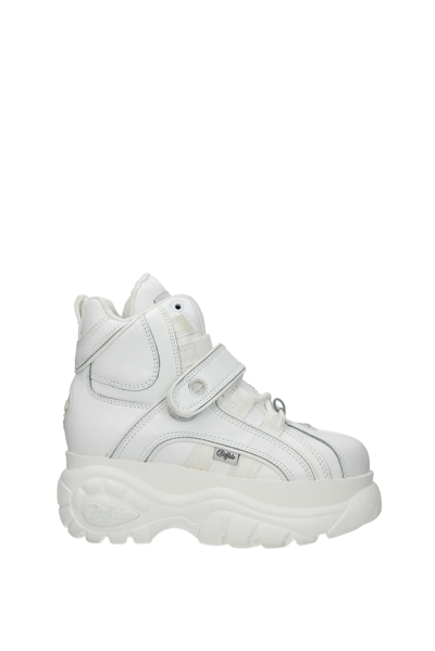 Shop Buffalo Sneakers Leather In White