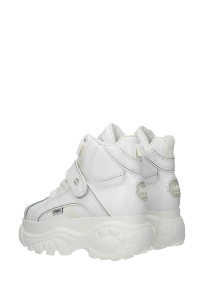 Shop Buffalo Sneakers Leather In White