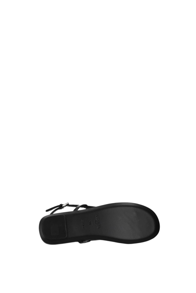 Shop Prada Flip Flops Leather In Black